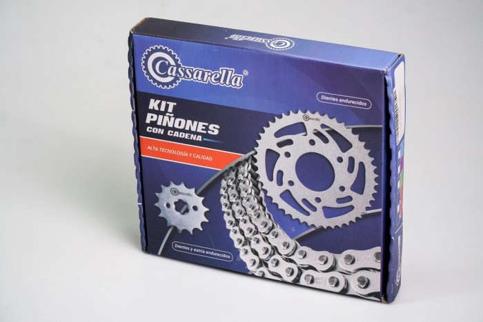 KIT ARRASTRE - DR 150 6 HUECOS (PT50C-PD16C-428-H-132C) NIQUELADA CASSARELLA