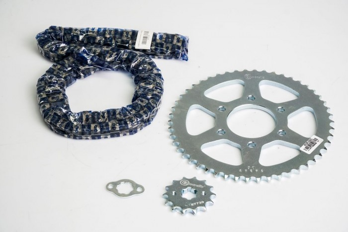 KIT ARRASTRE - DR 150 6 HUECOS FORCE (PT50C-PD14C-428-H-132C) NIQUELADA CASSARELLA