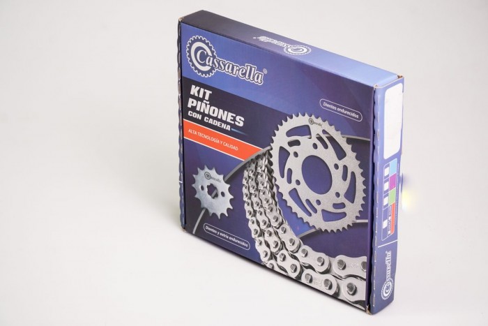 KIT ARRASTRE - XR 190 E 6 HUECOS (PT48C-PD16C-428-H-132-C) NIQUELADA CASSARELLA