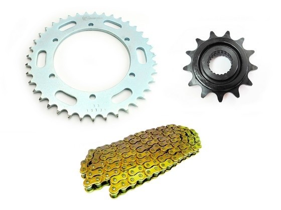 KIT ARRASTRE - XTZ 250 6 HUECOS (PT40C-PD15C-CAUCHO-520-H-112-C) DORADA SPEED CASSARELLA