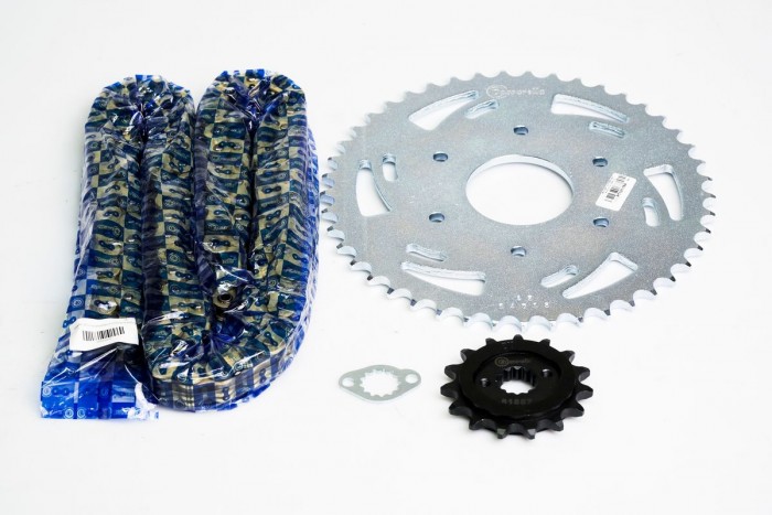 KIT ARRASTRE - DUKE MODELO NUEVO 390 6 HUECOS (PT45C PD15C - 520 - H 120C) DORADA O'RING CASSARELLA