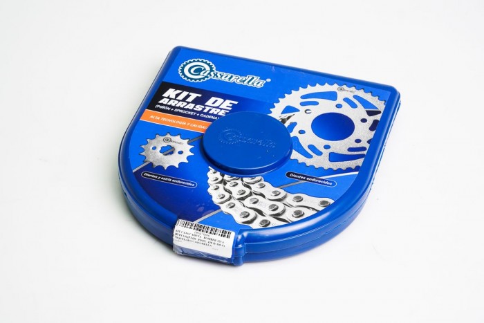 KIT ARRASTRE - BOMBER 125 4 HUECOS (PT42C-PD15C-428-H-110-C) NIQUELADA CASSARELLA