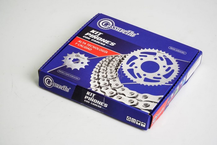 KIT ARRASTRE - TS 125 6 HUECOS (PT45C-PD14C-428-H-124-C) DORADA CASSARELLA