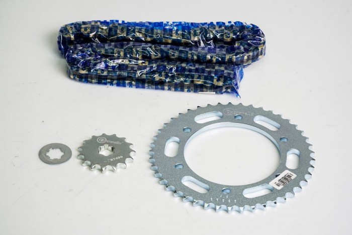 KIT ARRASTRE - TS 125 6 HUECOS (PT45C-PD15C-428-H-124-C) DORADA CASSARELLA