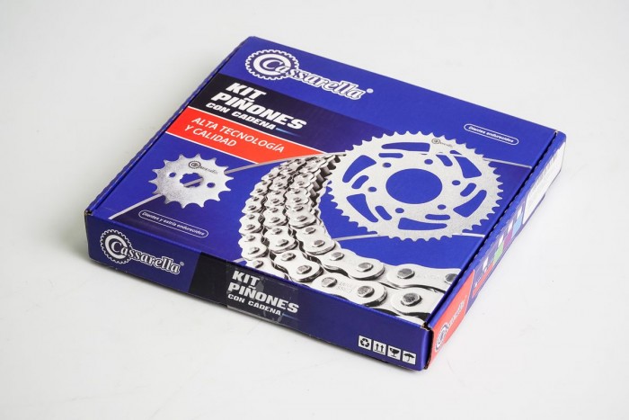 KIT ARRASTRE - BIZ 100 4 HUECOS (PT35C-PD15C-428-H-110-C) NIQUELADA CASSARELLA