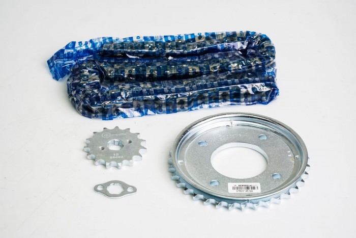 KIT ARRASTRE - BIZ 100 4 HUECOS (PT35C-PD15C-428-H-110-C) NIQUELADA CASSARELLA