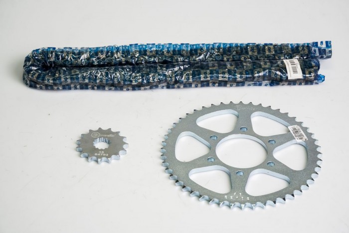 KIT ARRASTRE - QMR 200 6 HUECOS (PT48C-PD15C-428-H-134-C) NIQUELADA CASSARELLA