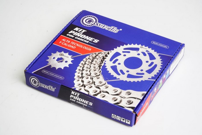 KIT ARRASTRE - FZ 160 6 HUECOS (PT40C-PD14C-428-H-132-C) NIQUELADA CASSARELLA