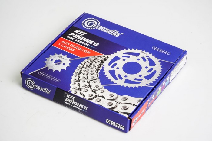 KIT ARRASTRE - GS 125 4 HUECOS (PT45C-PD14C-428-H-124-C) NIQUELADA CASSARELLA