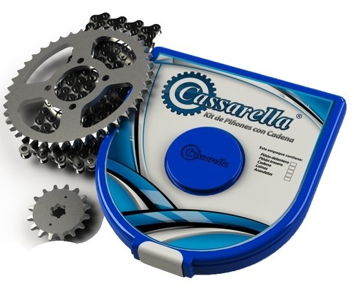 KIT ARRASTRE - AKT NKD 125 4 HUECOS (PT37C-PD16C-428-H-120-C) NIQUELADA SPEED CASSARELLA