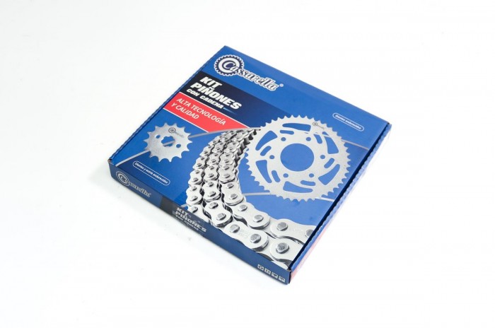 KIT ARRASTRE - X PULSE 200 4 VALVULAS FI 4 HUECOS (PT45C-PD13C-520-H-110-C) NIQUELADA CASSARELLA