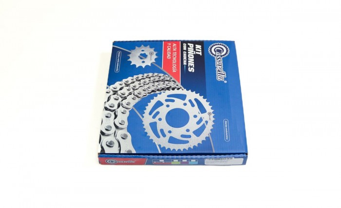 KIT ARRASTRE - X PULSE 200 4 VALVULAS FI 4 HUECOS (PT45C-PD13C-520-H-110-C) NIQUELADA CASSARELLA