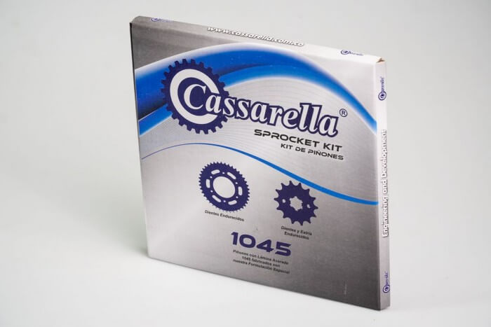 KIT PIÑONES - MRX 150 MOD 2021 SPROCKET CONCAVO 4 HUECOS PASO 428(PT50C-PD15C-428) CASSARELLA